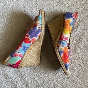 Toms Floral Espadrilles Wedge